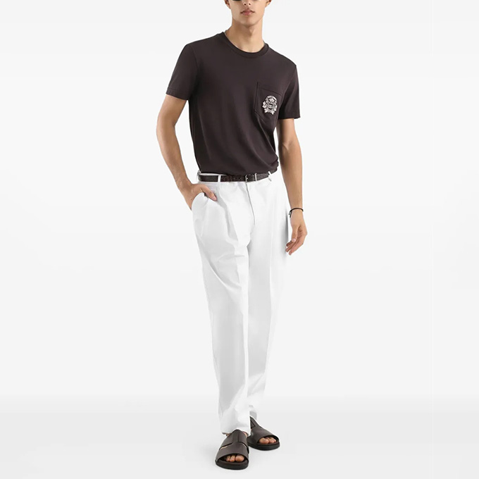 dolce & gabbana embroidered crest pocket t-shirt